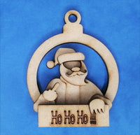 Santa round Bauble MDF Kit - Ho Ho Ho